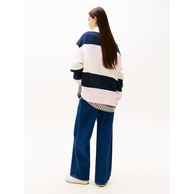 sweat-shirt femme  tommy hilfiger tjw badge stripe rugby