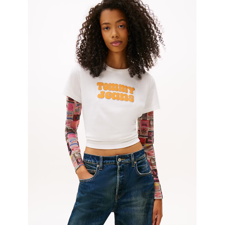 t-shirt femme  tommy hilfiger tjw reg essential logo 2 tee e