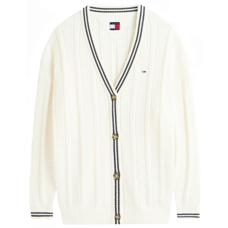 maillot femme  tommy hilfiger tjw ovs flag cable cardigan