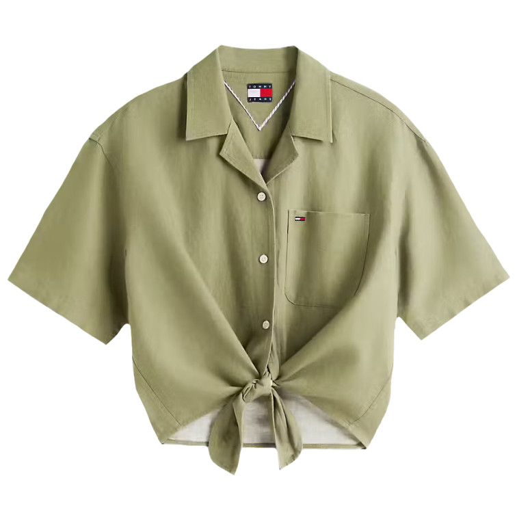 chemise femme  tommy hilfiger tjw tie front linen shirt