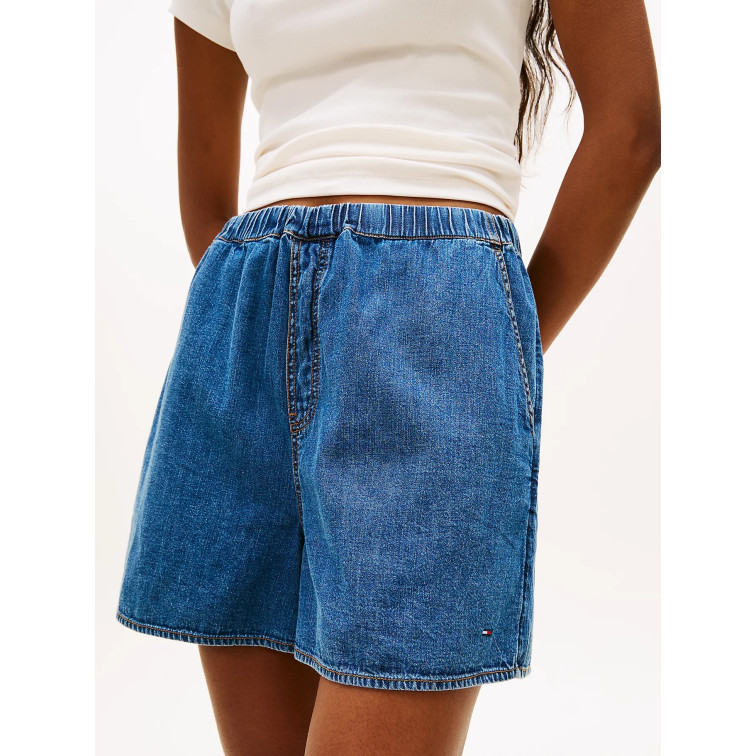 le short femme  tommy hilfiger tjw ess chambray  shorts ext