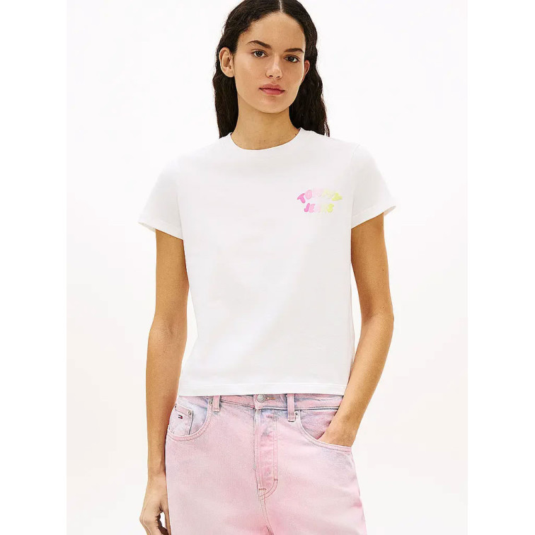 t-shirt femme  tommy hilfiger tjw reg tj bubble ss tee ext