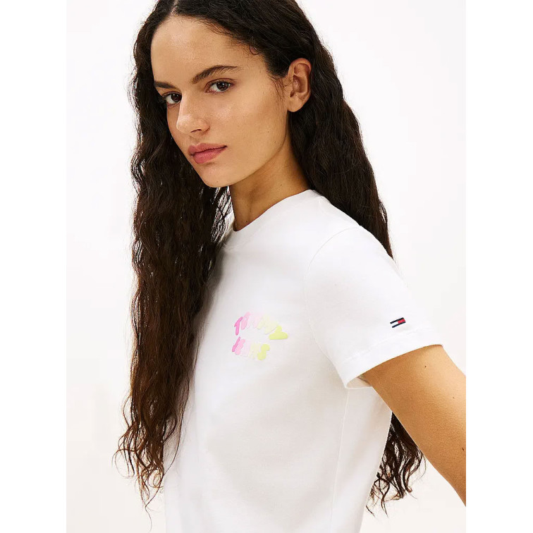t-shirt femme  tommy hilfiger tjw reg tj bubble ss tee ext