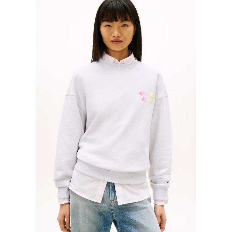 sweat-shirt femme  tommy hilfiger tjw bxy color bubble crew ext