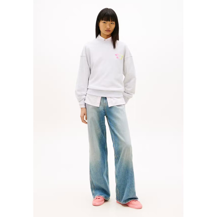 sweat-shirt femme  tommy hilfiger tjw bxy color bubble crew ext