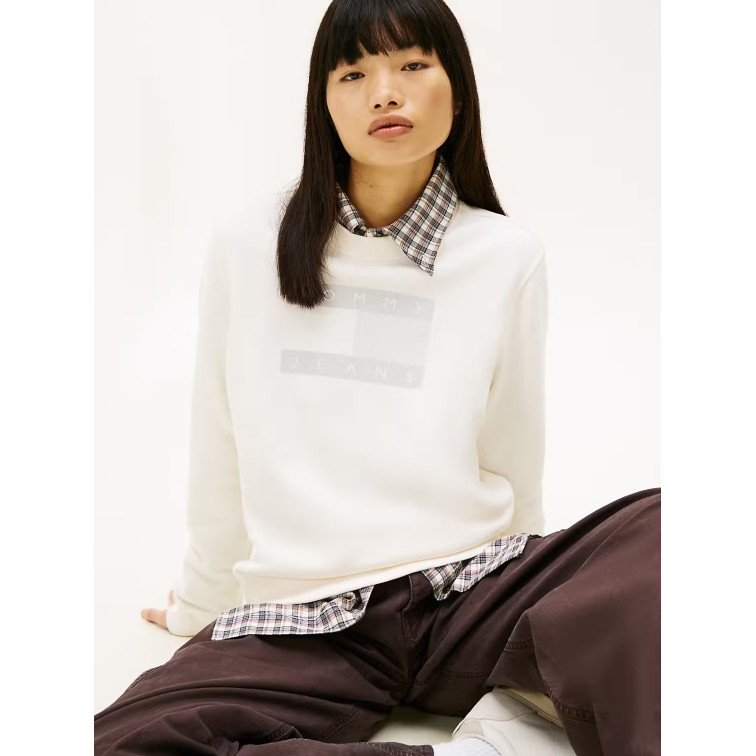 sweat-shirt femme  tommy hilfiger tjw reg tj flag crew