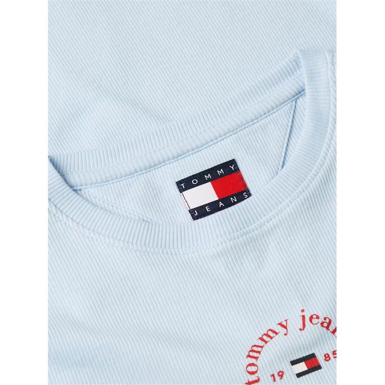 t-shirt femme  tommy hilfiger tjw slim ess logo2 rib tee ext