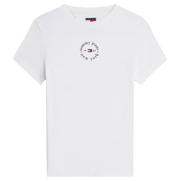 t-shirt femme  tommy hilfiger tjw slim ess logo2 rib tee ext