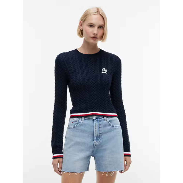 maillot femme  tommy hilfiger tjw rwb tipping sweater