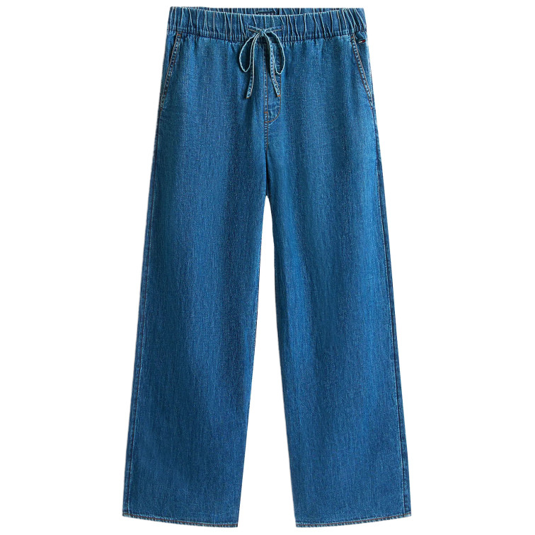 pantalon femme  tommy hilfiger tjw chambray pull on pants