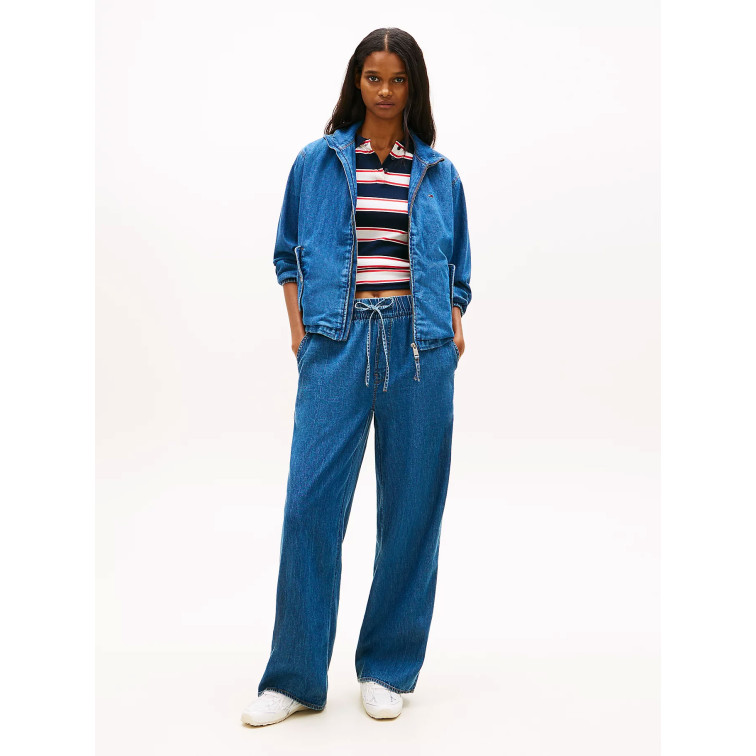 pantalon femme  tommy hilfiger tjw chambray pull on pants