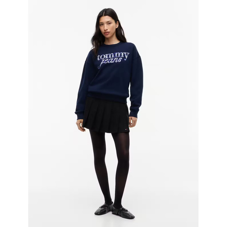 sweat-shirt femme  tommy hilfiger tjw bxy check script crew