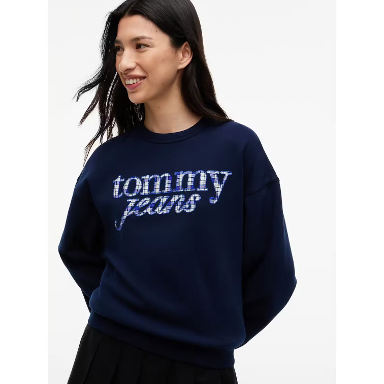 sweat-shirt femme  tommy hilfiger tjw bxy check script crew