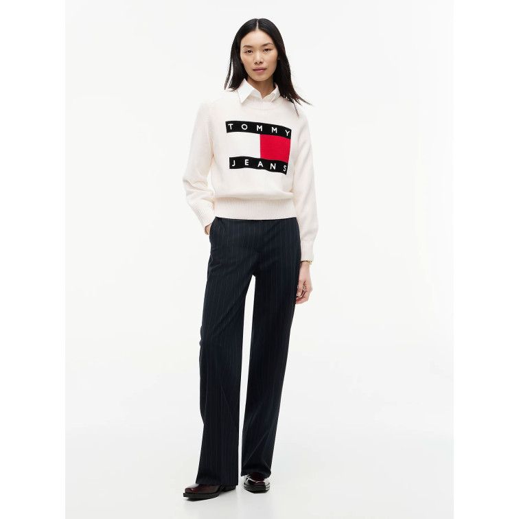 maillot femme  tommy hilfiger tjw flag sweater ext