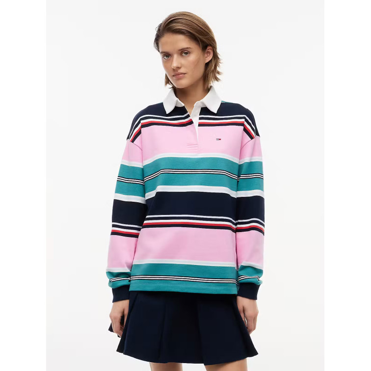 sweat-shirt femme  tommy hilfiger tjw rlx multi stripe rugby ext