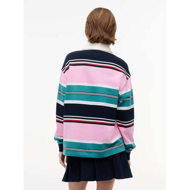 sweat-shirt femme  tommy hilfiger tjw rlx multi stripe rugby ext