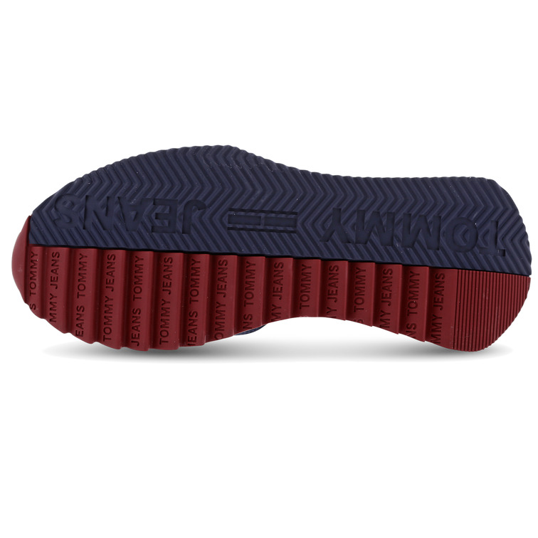 baskets multitextures crantées à drapeau homme tommy jeans