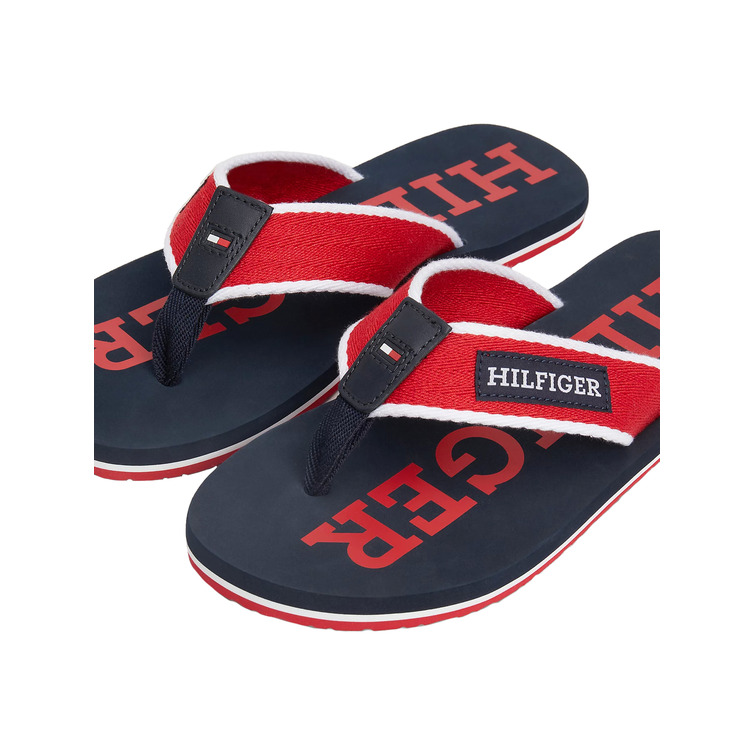 tongs homme tommy hilfiger avec brides en tissu tressé