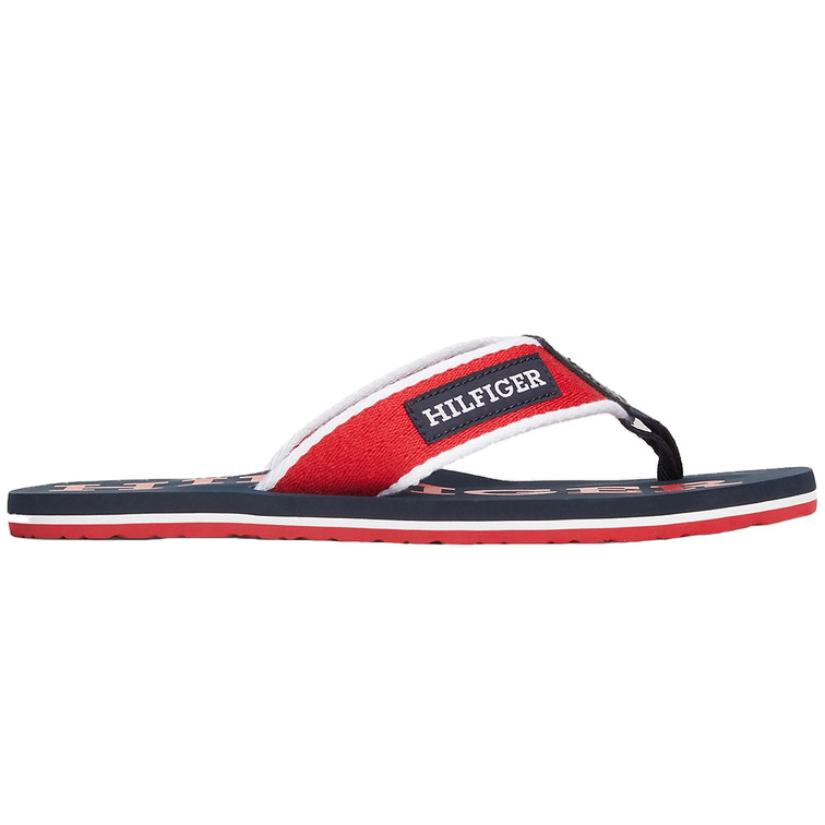 tongs homme tommy hilfiger avec brides en tissu tressé