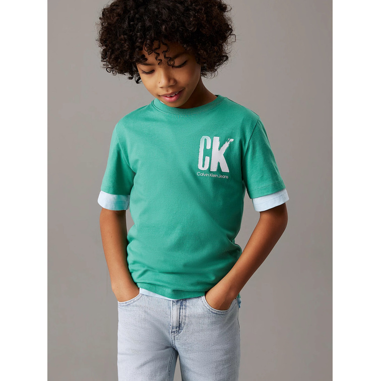 t-shirt garçon  calvin klein chest surf graphic t-shirt