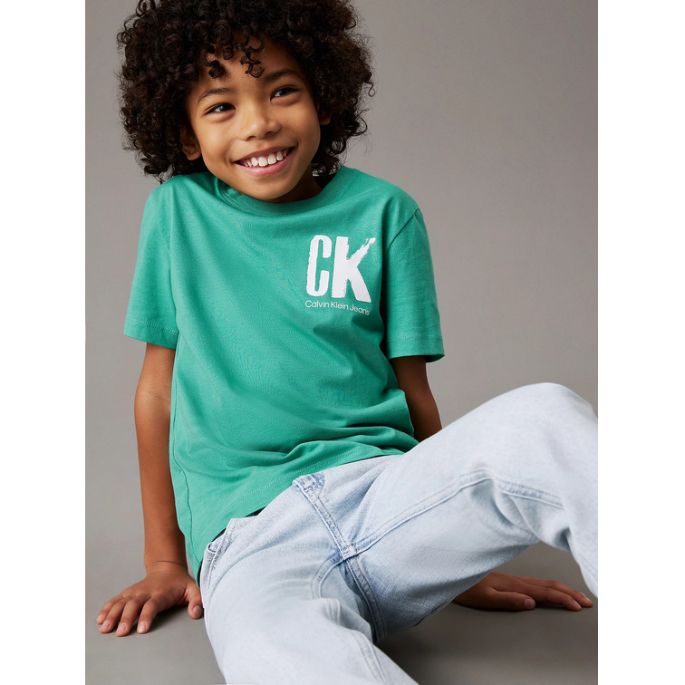 t-shirt garçon  calvin klein chest surf graphic t-shirt