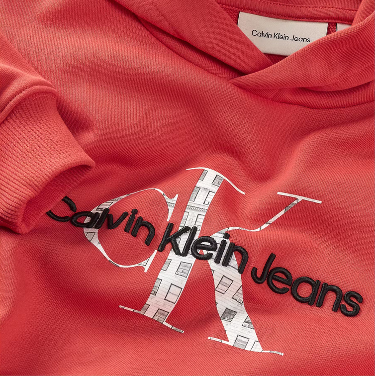 sweat-shirt garçon  calvin klein embro logo hoodie
