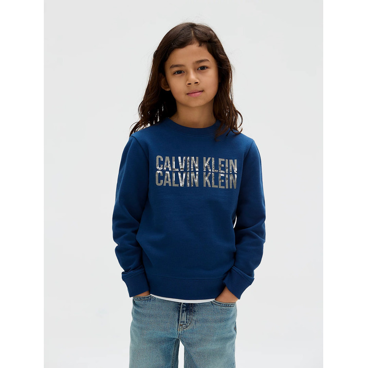 sweat-shirt garçon  calvin klein terry seasonal logo cn