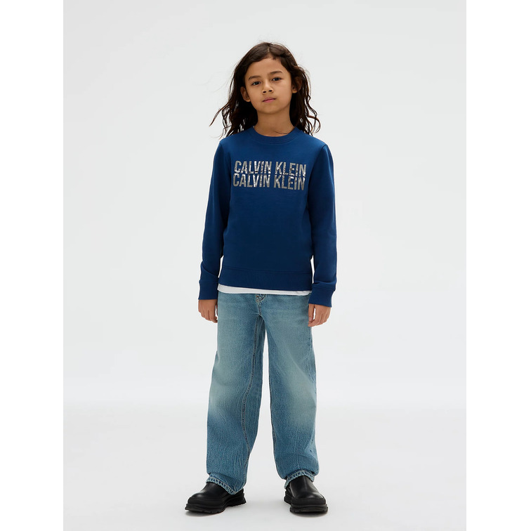 sweat-shirt garçon  calvin klein terry seasonal logo cn