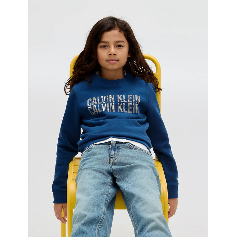 sweat-shirt garçon  calvin klein terry seasonal logo cn