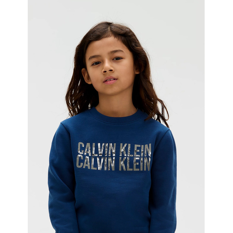 sweat-shirt garçon  calvin klein terry seasonal logo cn