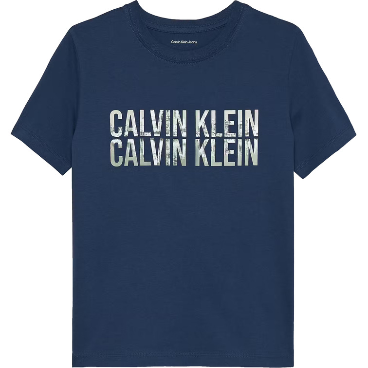 t-shirt garçon  calvin klein seasonal logo ss tee