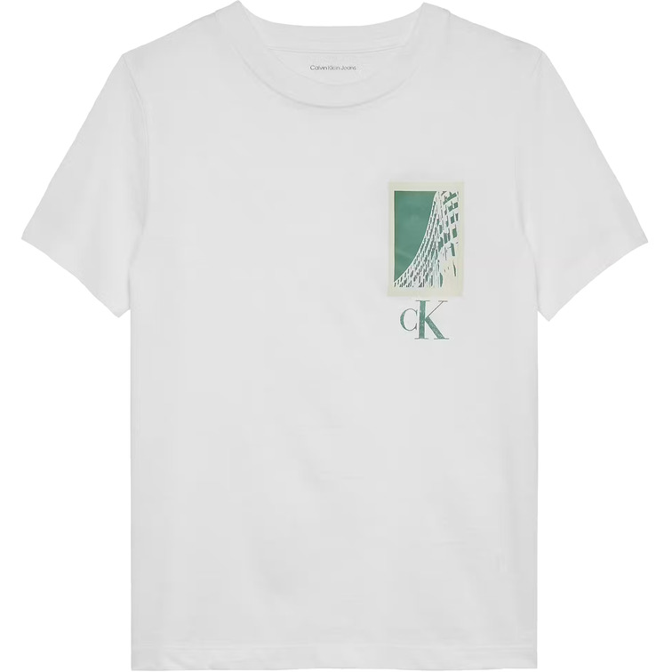 t-shirt garçon  calvin klein seasonal logo ss t-shirt