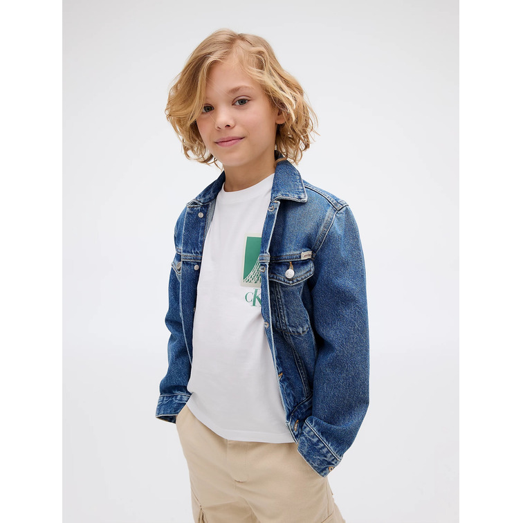 t-shirt garçon  calvin klein seasonal logo ss t-shirt