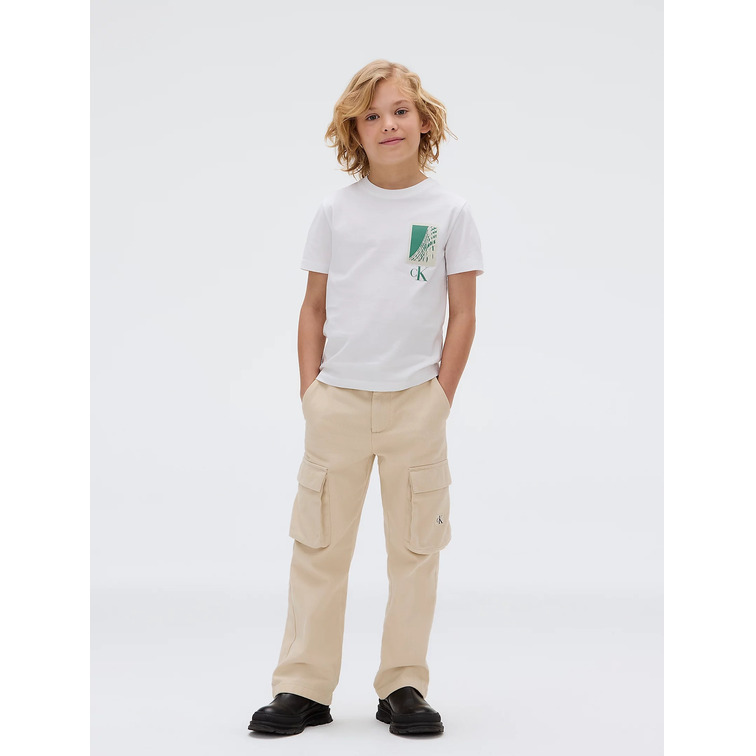 t-shirt garçon  calvin klein seasonal logo ss t-shirt