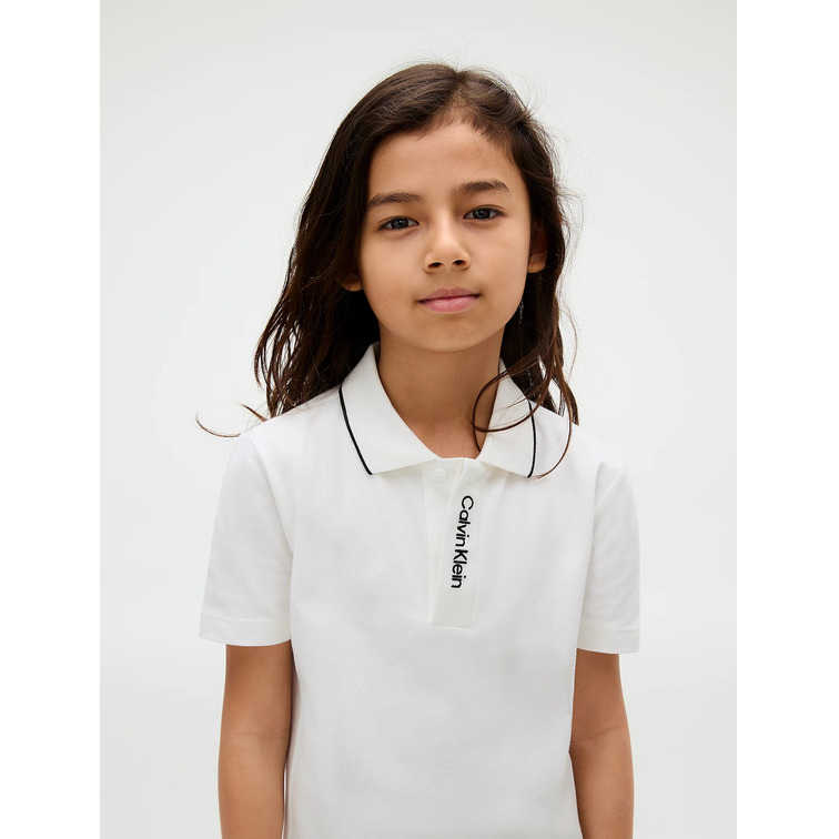 pôle garçon  calvin klein embro. ck logo pique pôle