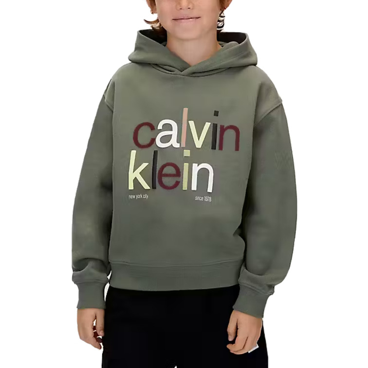 sweat-shirt garçon  calvin klein color logo graphic terry hoodi