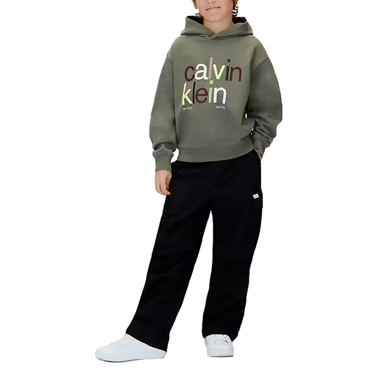sweat-shirt garçon  calvin klein color logo graphic terry hoodi