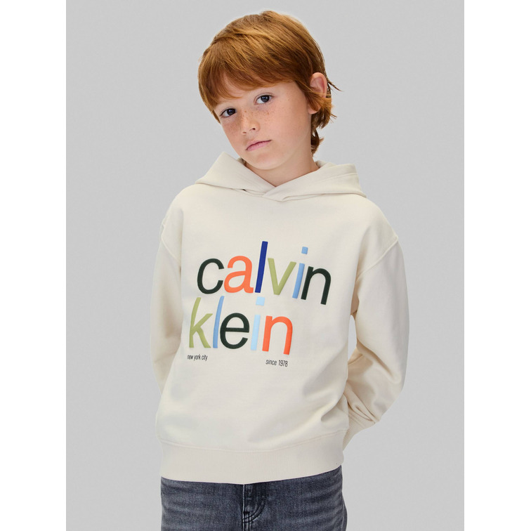 sweat-shirt garçon  calvin klein color logo graphic terry hoodi