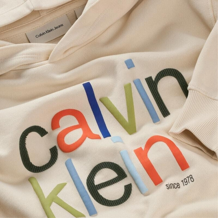 sweat-shirt garçon  calvin klein color logo graphic terry hoodi
