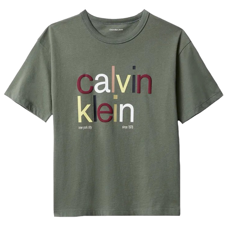 t-shirt garçon  calvin klein color logo graphic ss t-shirt