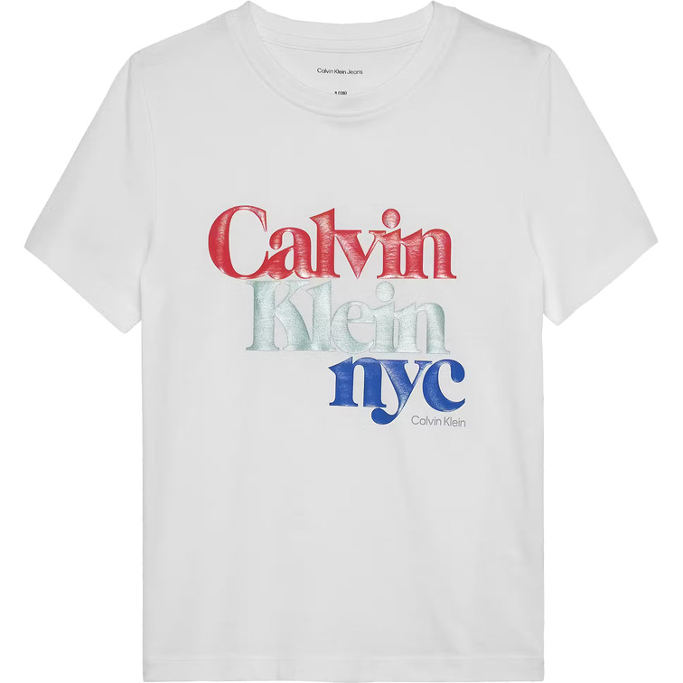 t-shirt fille  calvin klein pearl signature nyc regular te