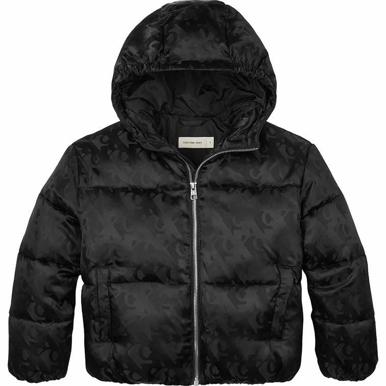cazadora fille  calvin klein ck logo aop puffer jacket
