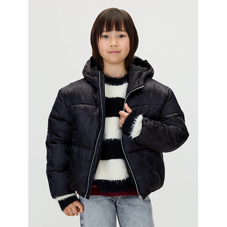 cazadora fille  calvin klein ck logo aop puffer jacket