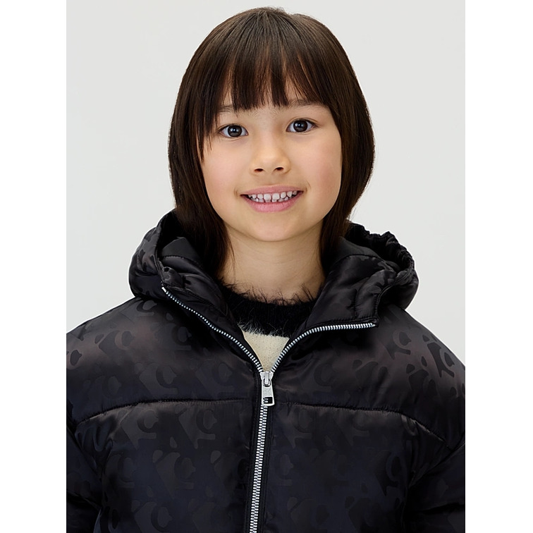 cazadora fille  calvin klein ck logo aop puffer jacket