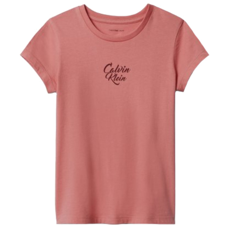 t-shirt fille  calvin klein script logo graphic ss t-shirt