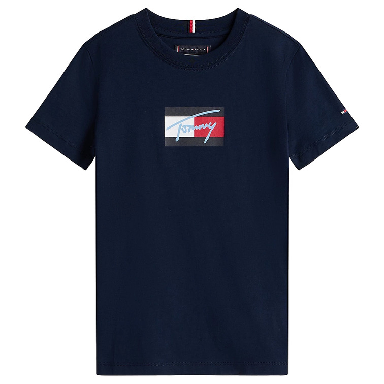 garçon tommy script flag print tee ss c1g