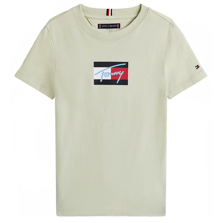 garçon tommy script flag print tee ss m1c