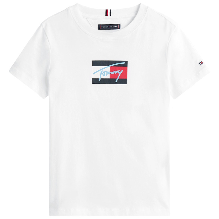 garçon tommy script flag print tee ss ybr