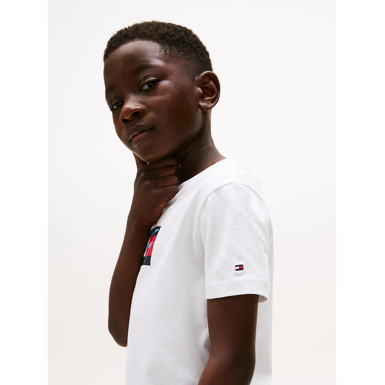 garçon tommy script flag print tee ss ybr