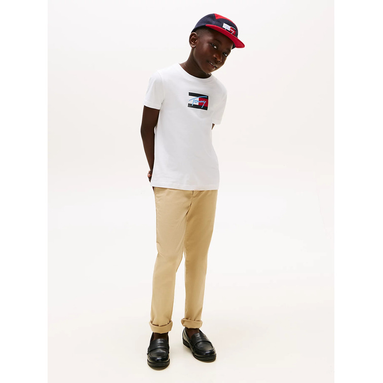 garçon tommy script flag print tee ss ybr